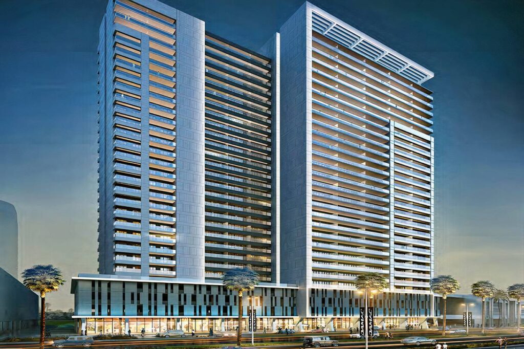 Contemporary residential tower at Marina Bay waterfront, showcasing luxury living and off-plan property investment in Dubai.