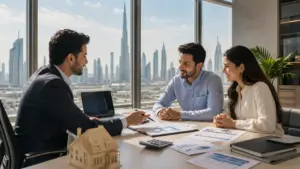 mortgage process in UAE explained by bank advisor to first time home buyers